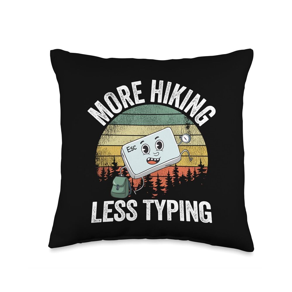 8476 More Hiking Less Typing Keyboard Hiker Jokes Vintage Hiking Throw
